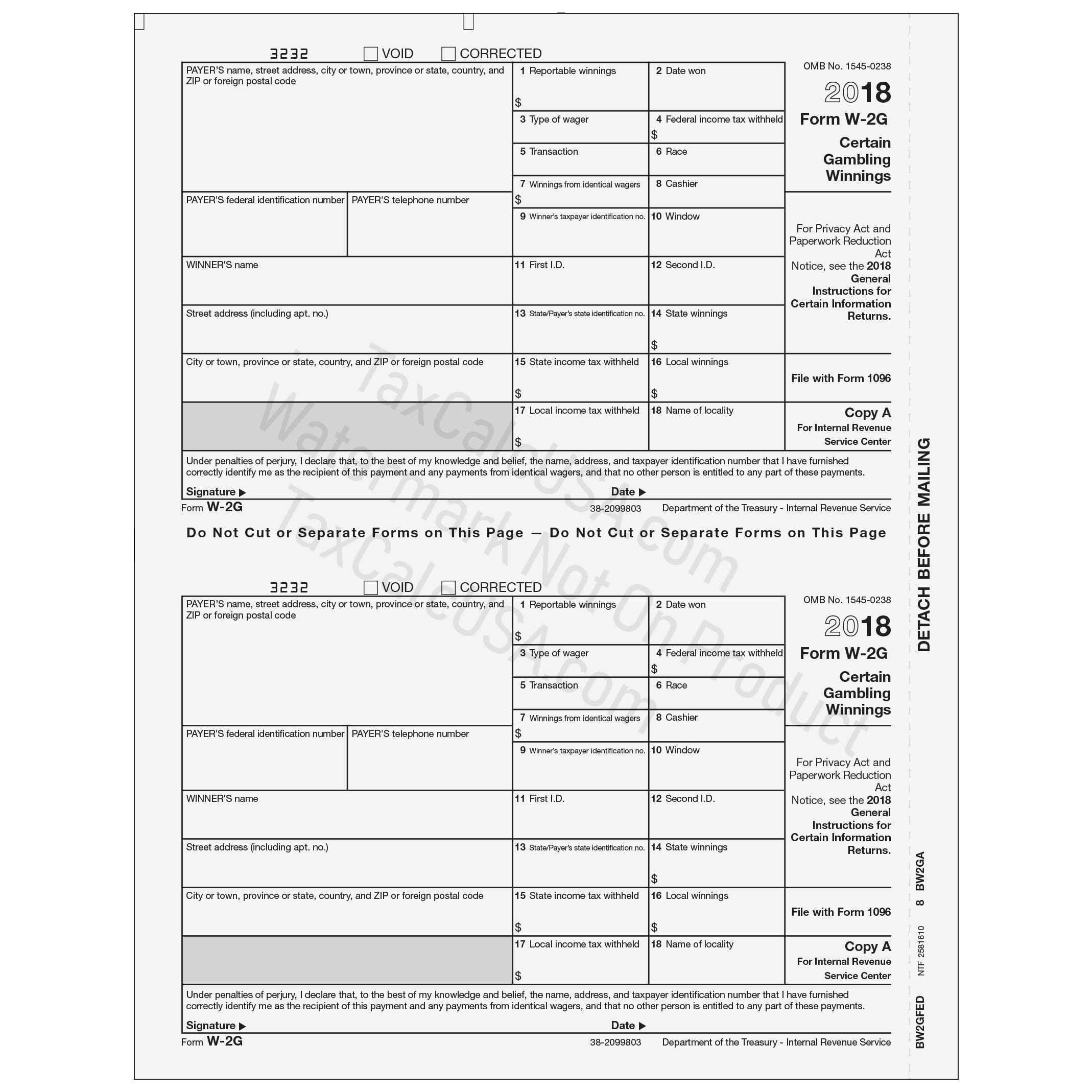 TaxCalcUSA - W-2 W-2G Tax Forms