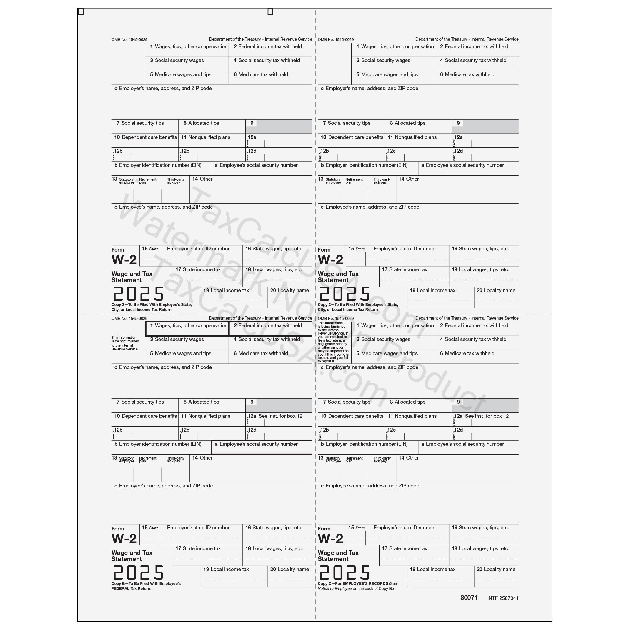 TaxCalcUSA W 2 W 2G Tax Forms